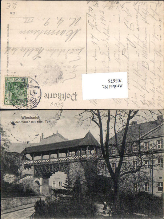703678 Wiesbaden Heidenmauer am römischen Tor 1913