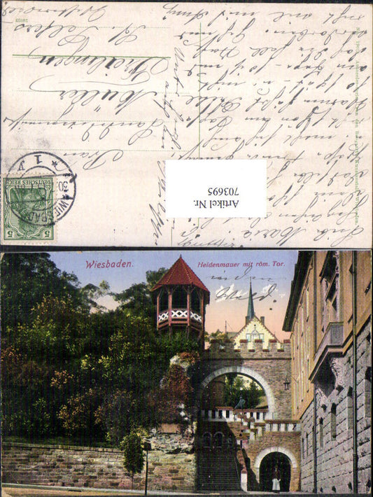 703695 Wiesbaden Heidenmauer m. römischen Tor gel Freilingen Selters