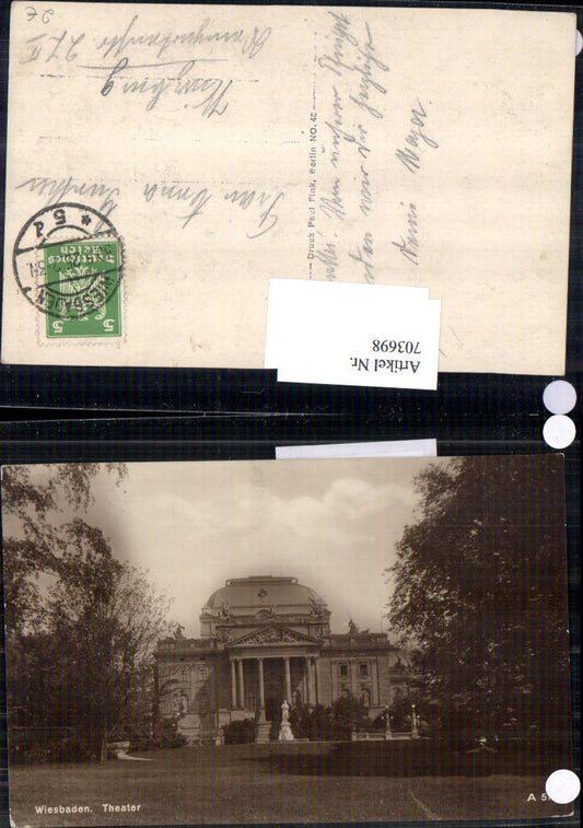 703698 Foto-AK Paul Fink A 515 Wiesbaden Theater