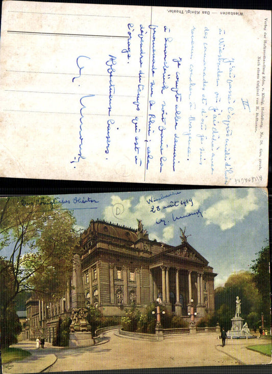 703702 Künstler AK Heinrich Hoffmann Wiesbaden Theater