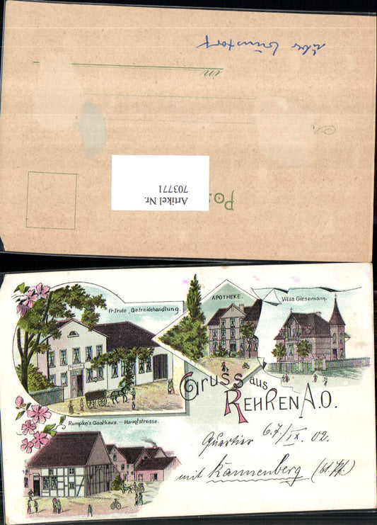 703771 Lithographie Rehren A.O. Auetal Obernkirchen LK Schaumburg