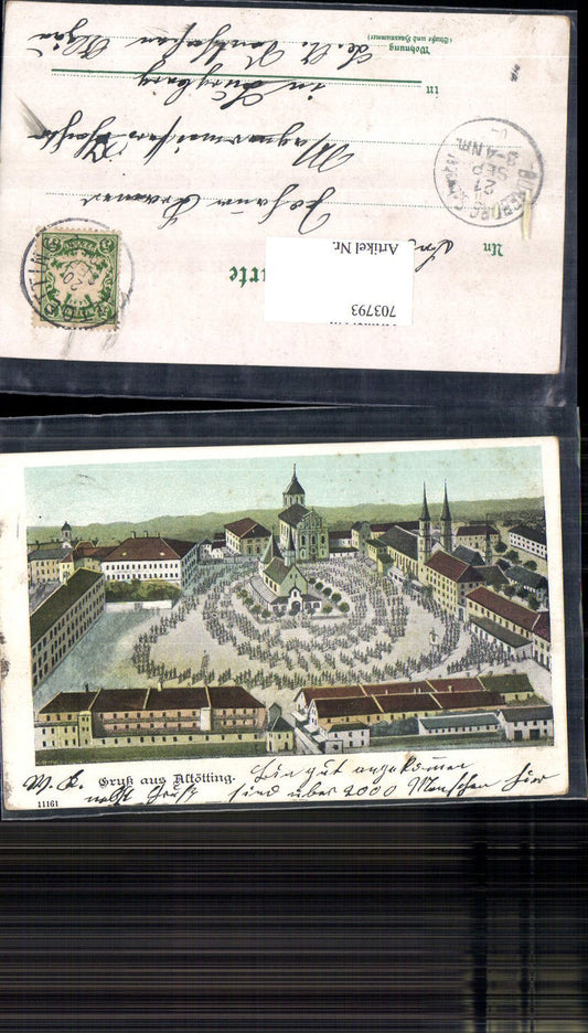 703793 Lithographie Gruss aus Altötting