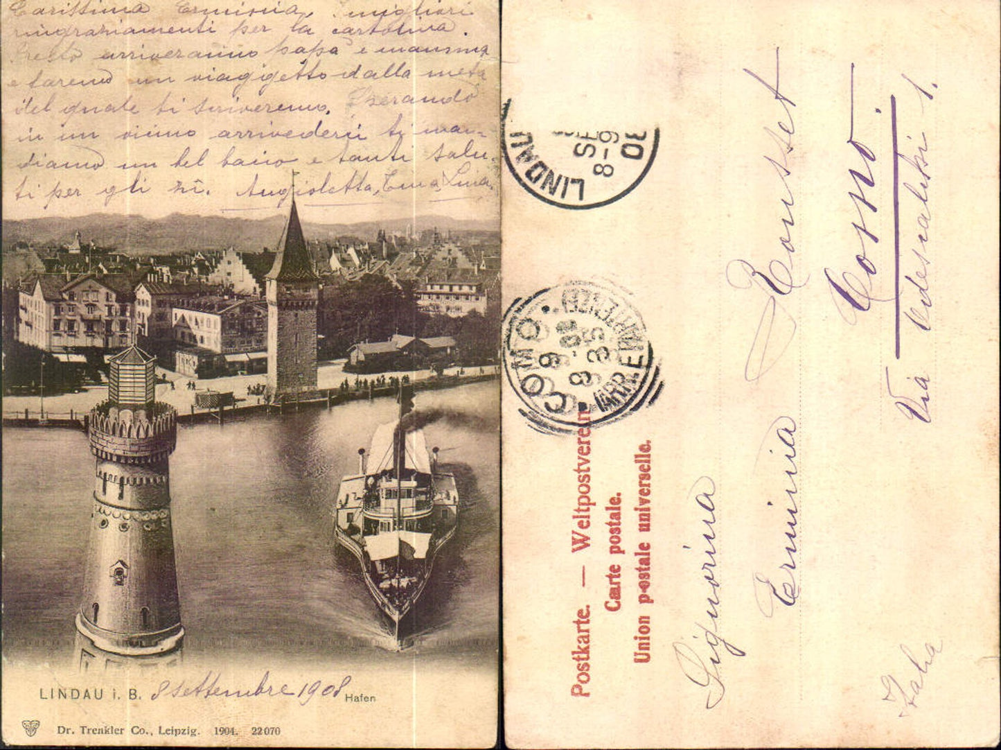 703971 Lindau am Bodensee Hafen Dampfer Leuchtturm pub Dr. Trenkler & Co. 22070