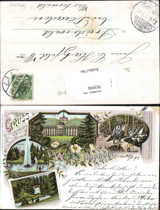 Lithographie Cassel Kassel Wilhelmshöhe Teufelsbrücke Stp. Friedewald Daaden Westerwald