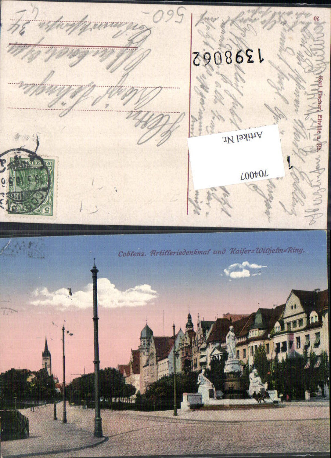 704007 Coblenz Koblenz Artilleriedenkmal Kaiser Wilhelm Ring