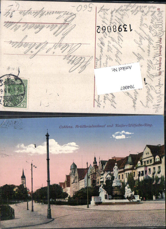704007 Coblenz Koblenz Artilleriedenkmal Kaiser Wilhelm Ring