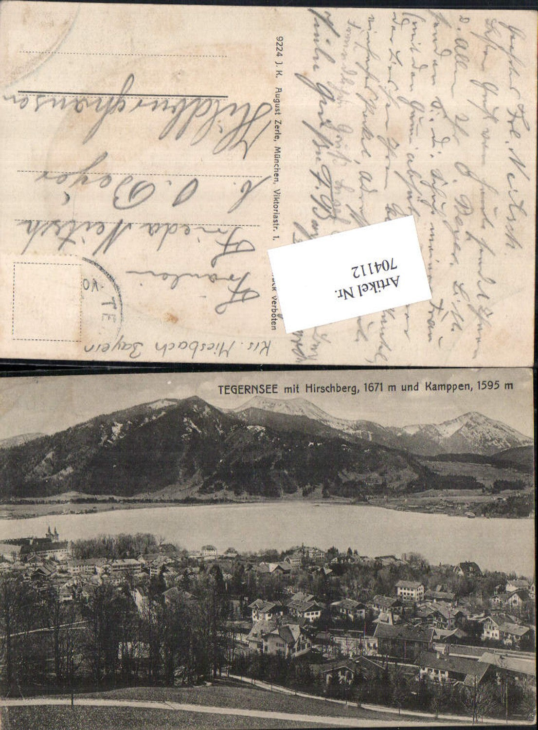 704112 Tegernsee m. Hirschberg pub August Zerle 9224