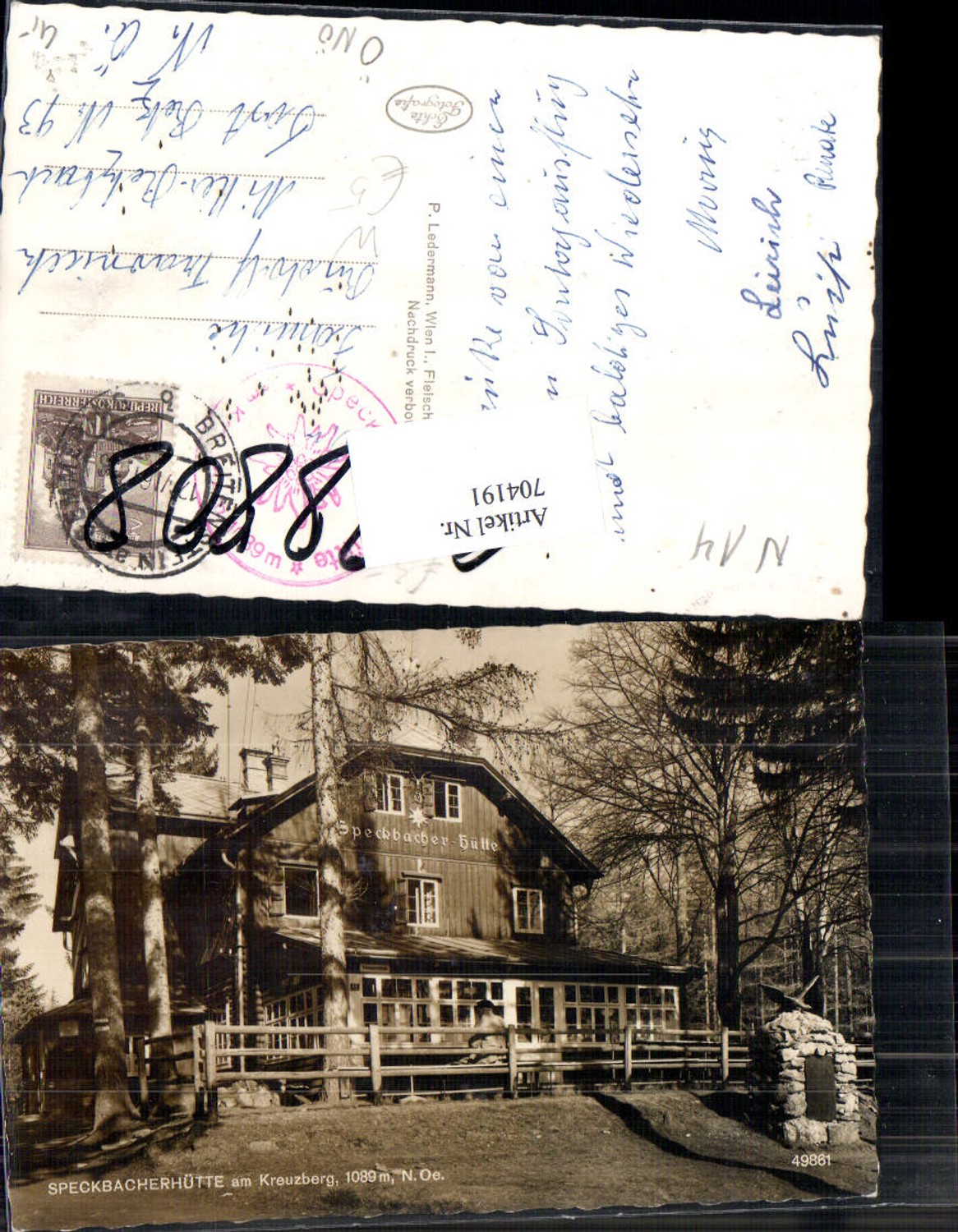 704191 Speckbacherhütte am Kreuzberg Breitenstein am Semmering gel Mitter Retzbach