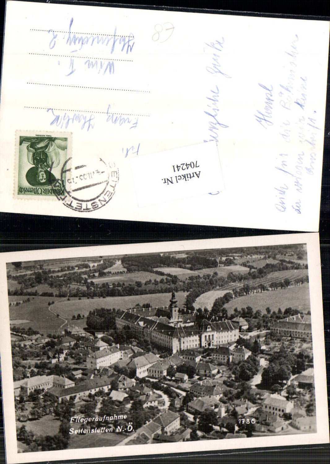 704241 Fliegeraufnahme Seitenstetten Luftbild um 1950 Bez. Amstetten