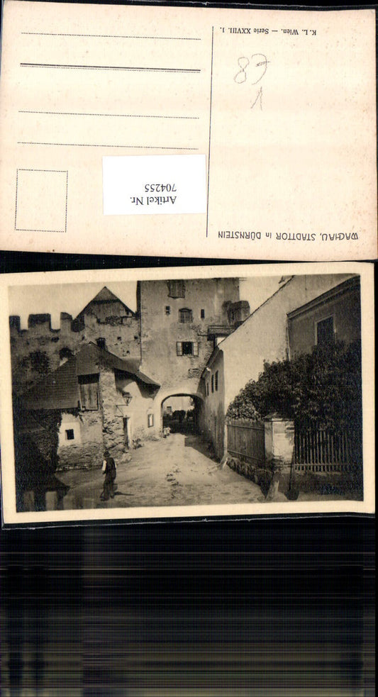704255 Wachau Stadttor von Dürnstein an der Donau pub Kilophot K.L. Serie XXVIII. 1.