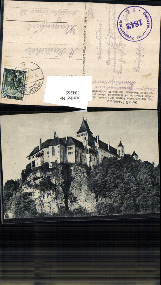 704265 Schloß Rosenburg am Kamp kamptal zensurstelle Zensur Stempel 1842