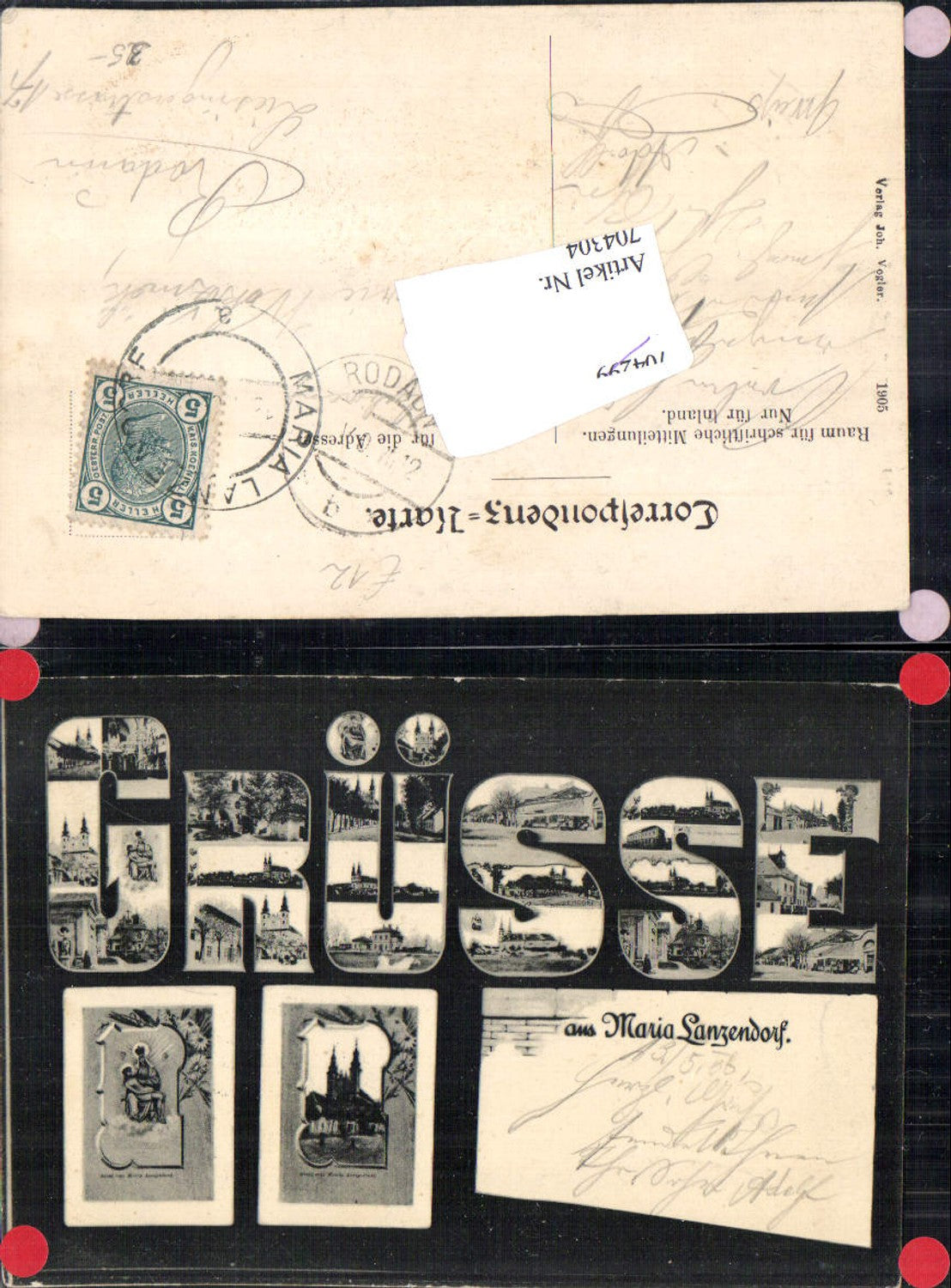 704304 tolle Grüsse aus Maria Lanzendorf Mehrbild Mikroskop-AK