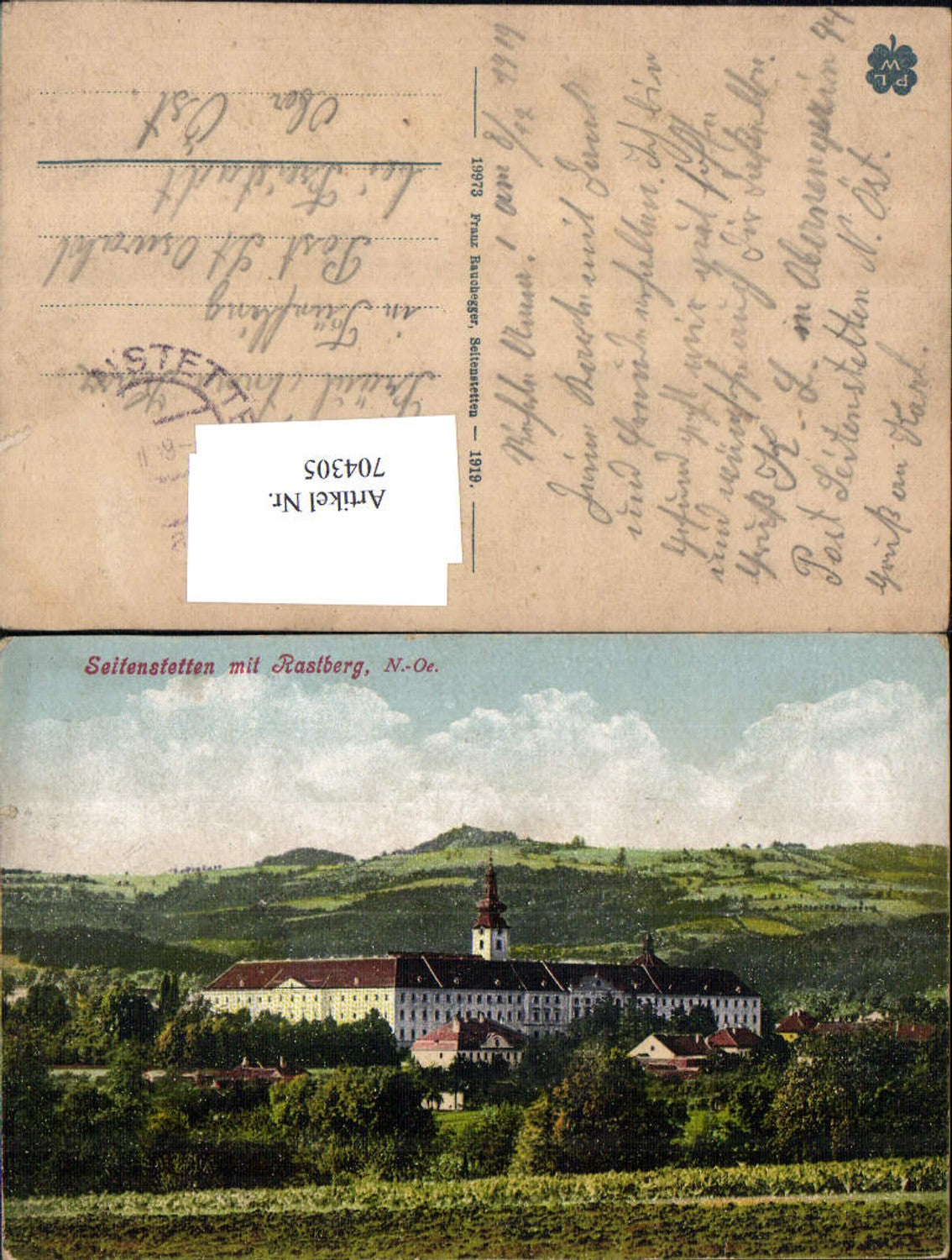 704305 Seitenstetten m. Rastberg 1919 gel St. Oswald Freistadt