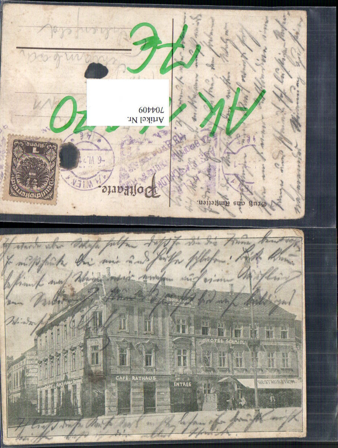 704409 Amstetten Cafe Gasthaus Hotel Schmidl Hauptplatz