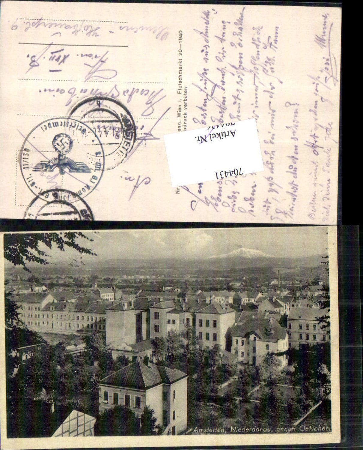 704431 Amstetten Totale Feldpost II/130 Inf. Ers. Btl.