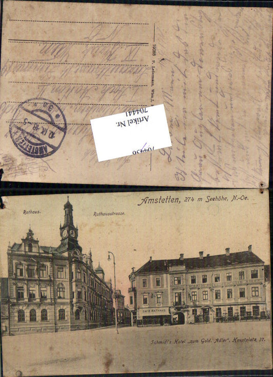 704441 Amstetten Schmid`s Hotel Gasthaus zum Goldenen Adler Rathaus