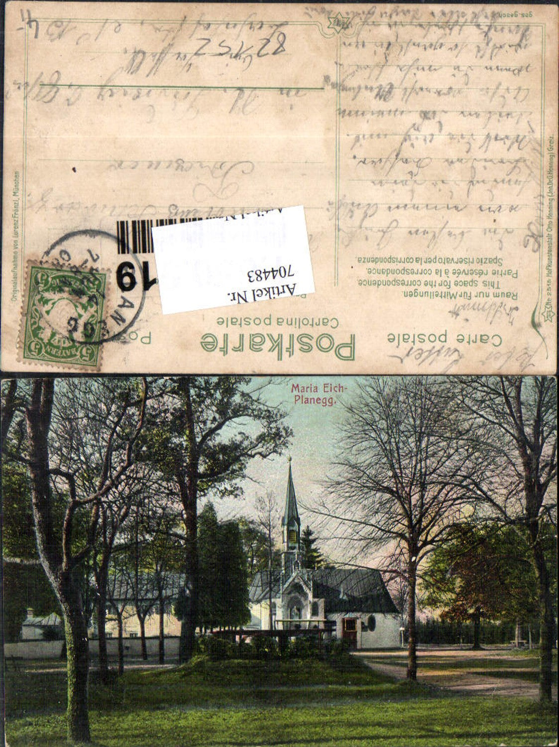 704483 Maria Eich Planegg bei München Partie 1908
