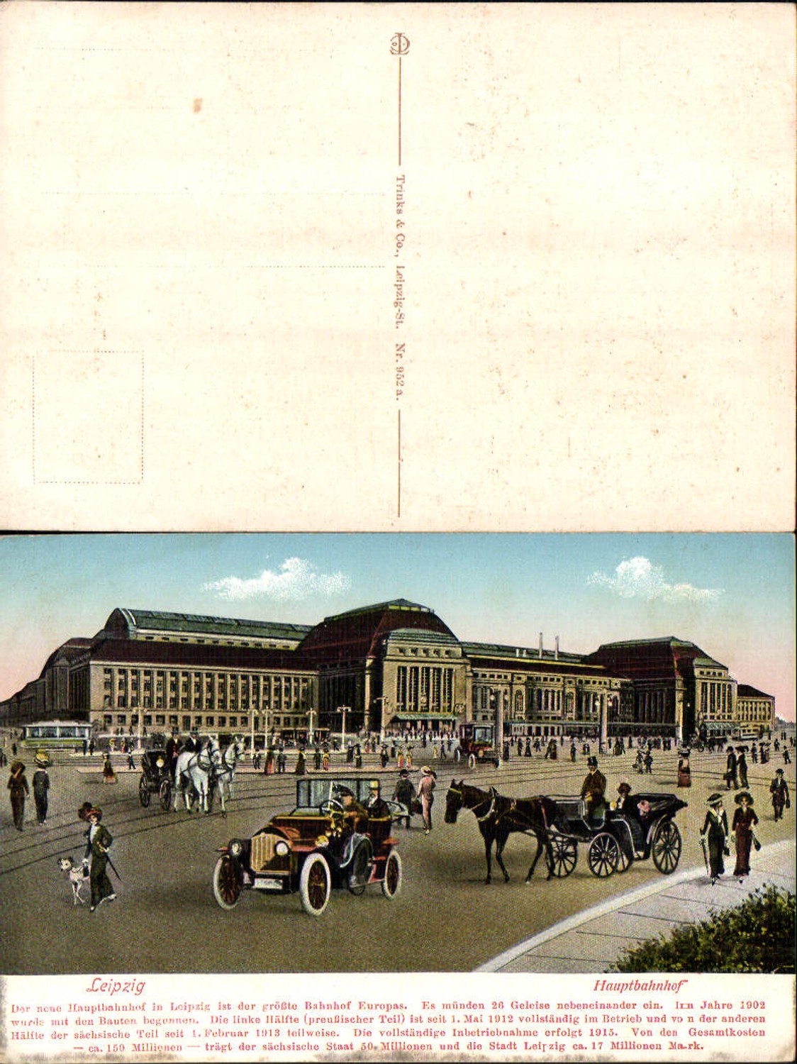 704523 Leipzig Hauptbahnhof Bahnhof Auto Kutsche Leute