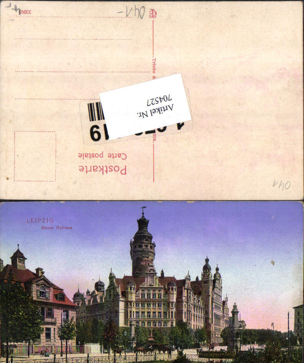 704527 Leipzig New Town Hall pub Trinks