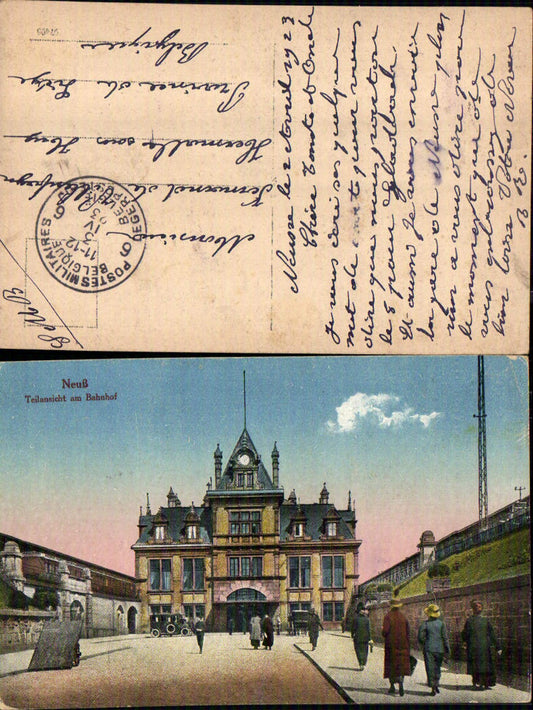 704624 Neuß Neuss Bahnhof Feldpost Belgien