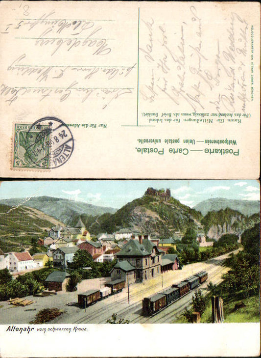 704703 Altenahr v. schwarzen Kreuz Bahnhof Heliocolorkarte Ottmar Zieher