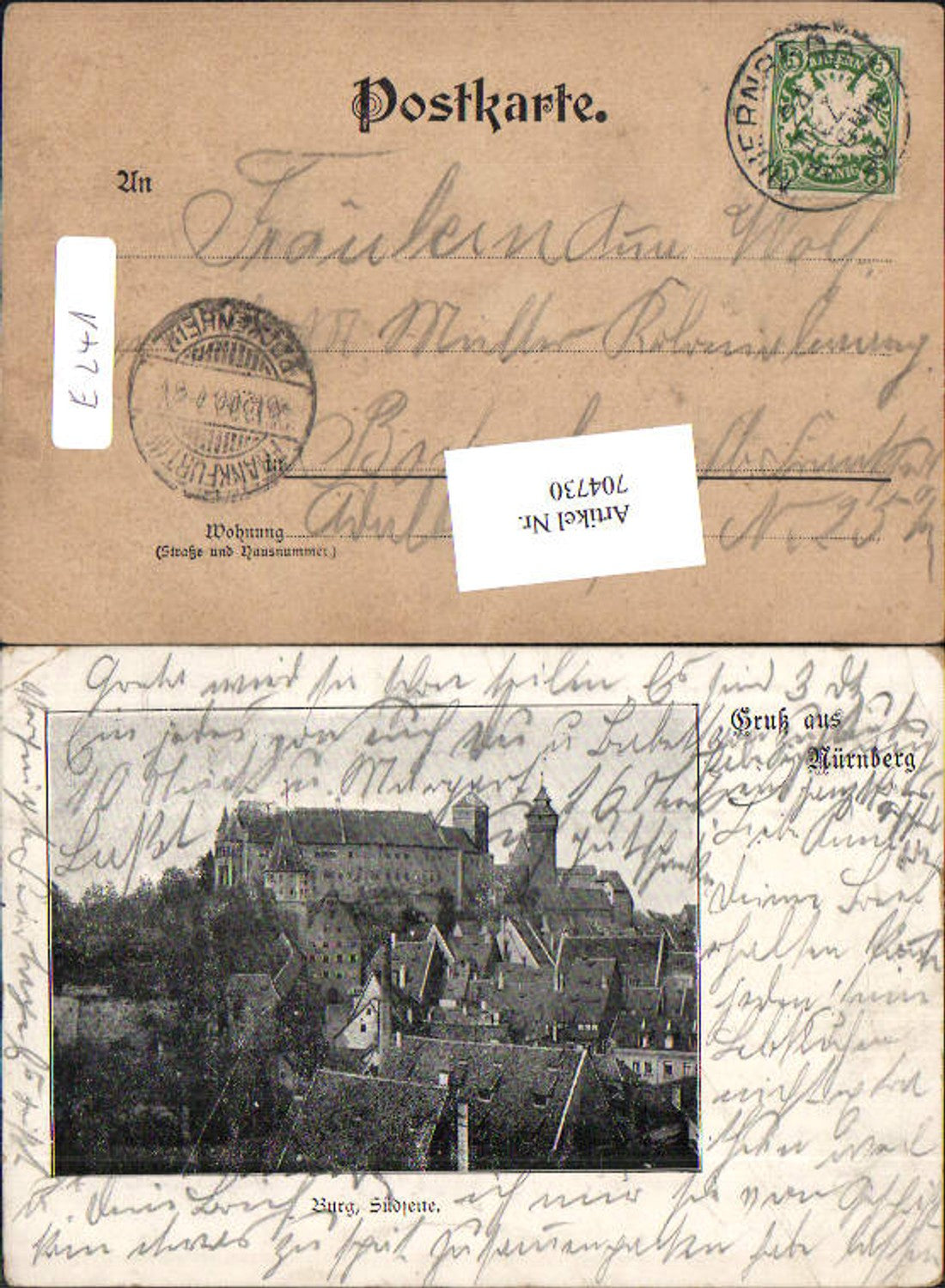 704730 Nürnberg Burg Südseite 1900