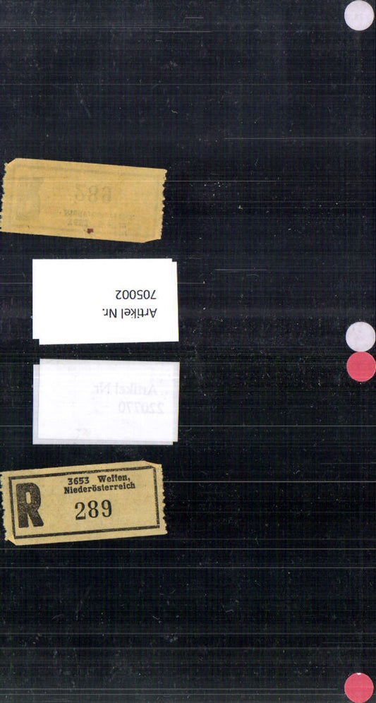 705002 Registration slip Reko slip R-slip Weiten Lower Austria