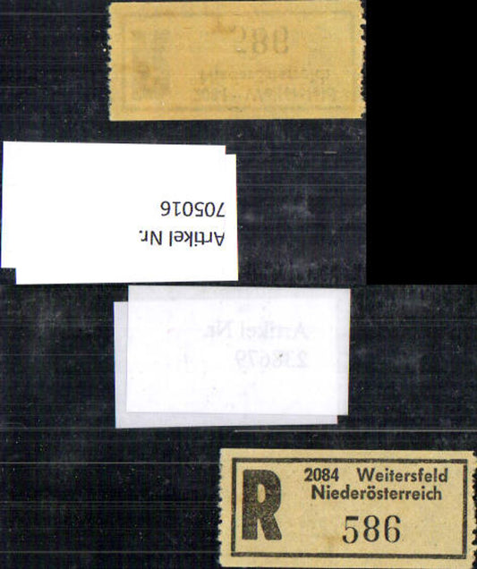 705016 Registration slip Reko slip R-slip Weitersfeld Lower Austria