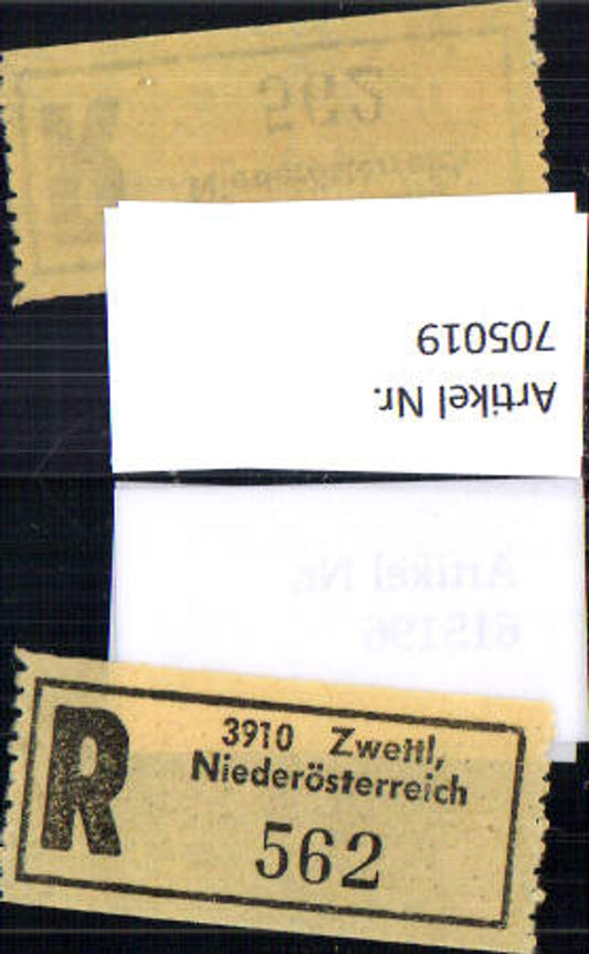 705019 Registration slip, Reko slip, R slip, Zwettl, Lower Austria