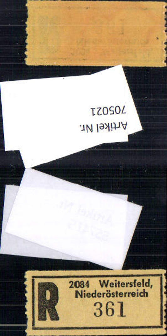 705021 Registration slip Reko slip R-slip Weitersfeld Lower Austria