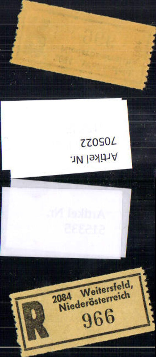 705022 Registration slip Reko slip R-slip Weitersfeld Lower Austria