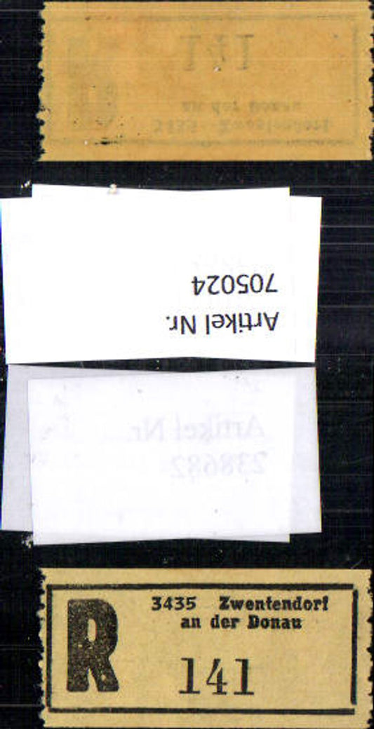 705024 Registration slip, Reko slip, R slip, Zwentendorf an der Donau