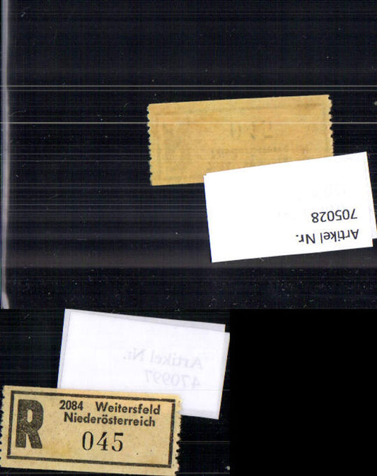 705028 Registration slip Reko slip R-slip Weitersfeld Lower Austria