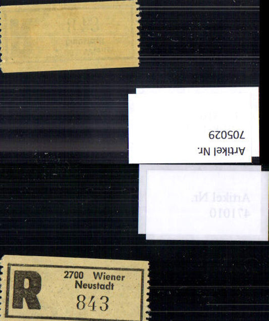 705029 Registration slip, Reko slip, R slip, Wiener Neustadt