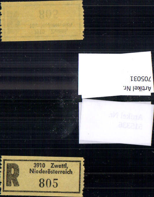 705031 Registration slip, Reko slip, R slip, Zwettl, Lower Austria
