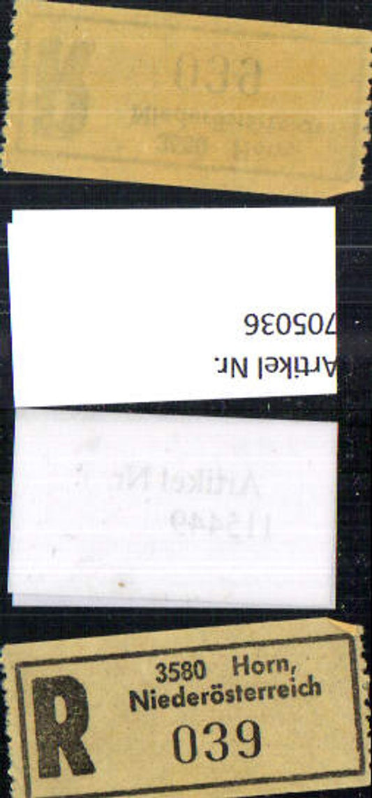 705036 Registration slip, Reko slip, R slip, Horn, Lower Austria