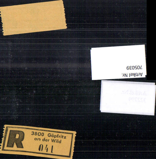 705039 Registration slip Reko slip R-slip Göpfritz an der Wild