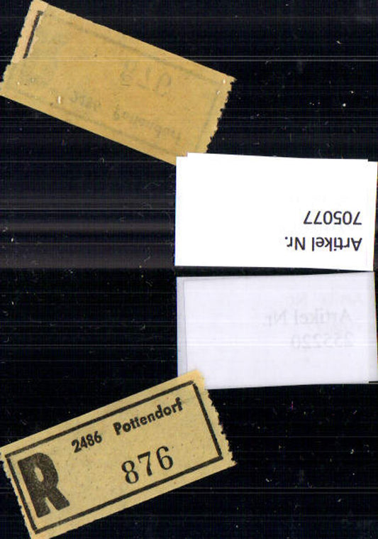 705077 Einschreibezettel Rekozettel R-Zettel Pottendorf