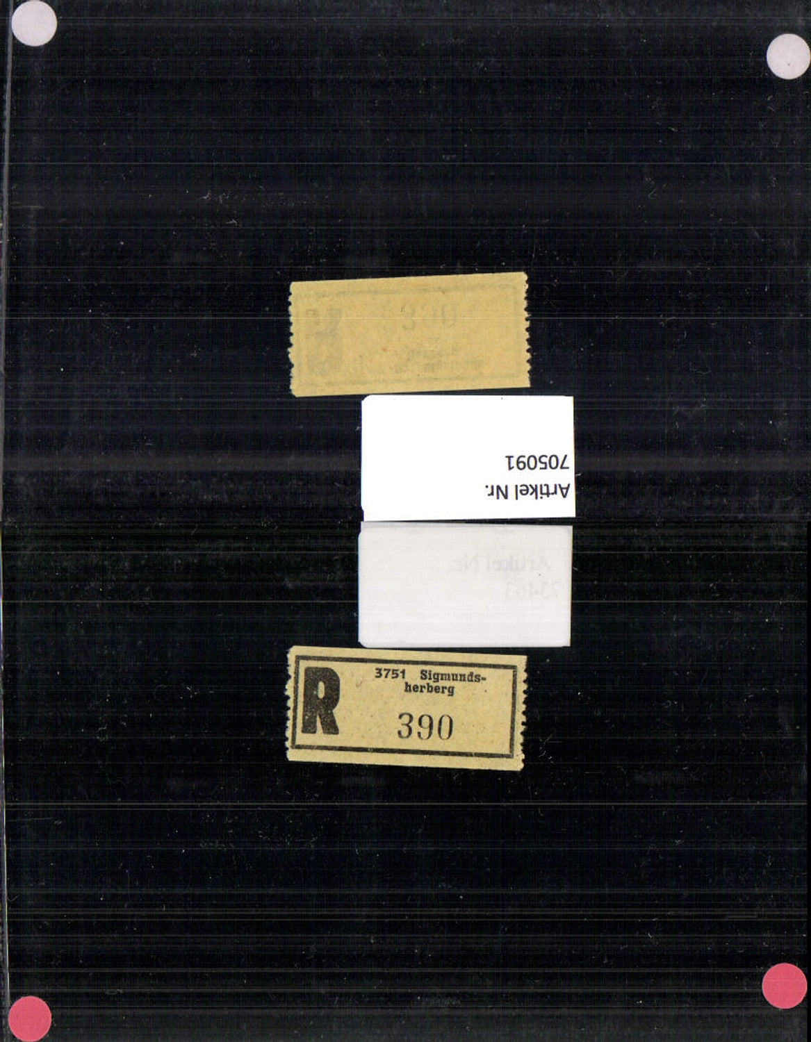 705091 Registration slip Reko slip R-slip Sigmundsherberg