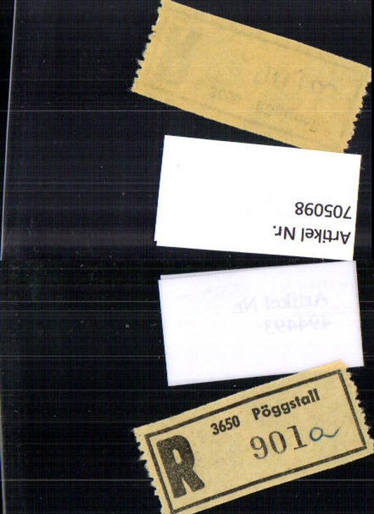 705098 Einschreibezettel Rekozettel R-Zettel Pöggstall