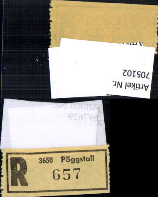 705102 Einschreibezettel Rekozettel R-Zettel Pöggstall