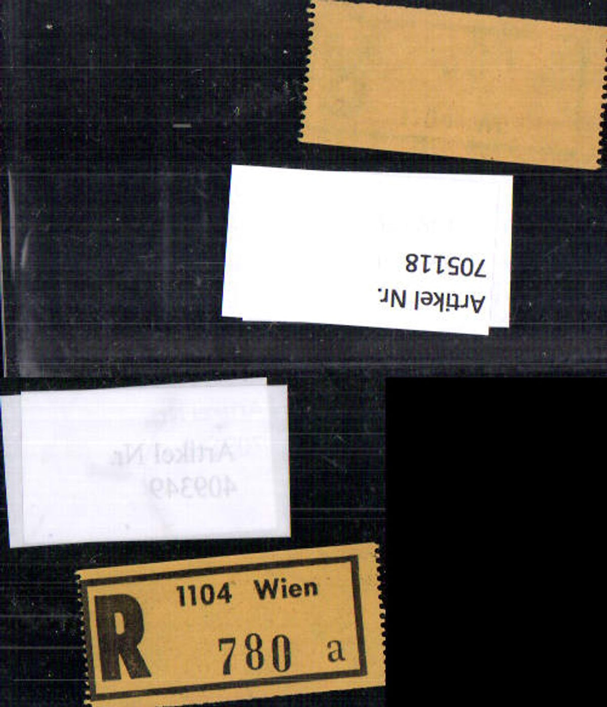 705118 Einschreibezettel Rekozettel R-Zettel Wien