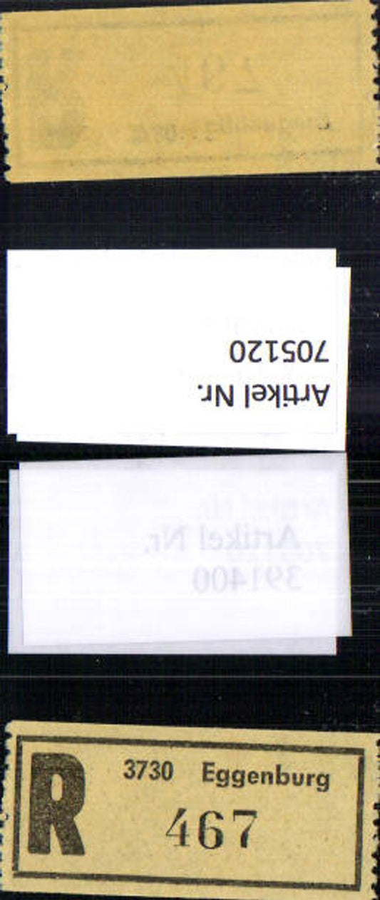705120 Einschreibezettel Rekozettel R-Zettel Eggenburg