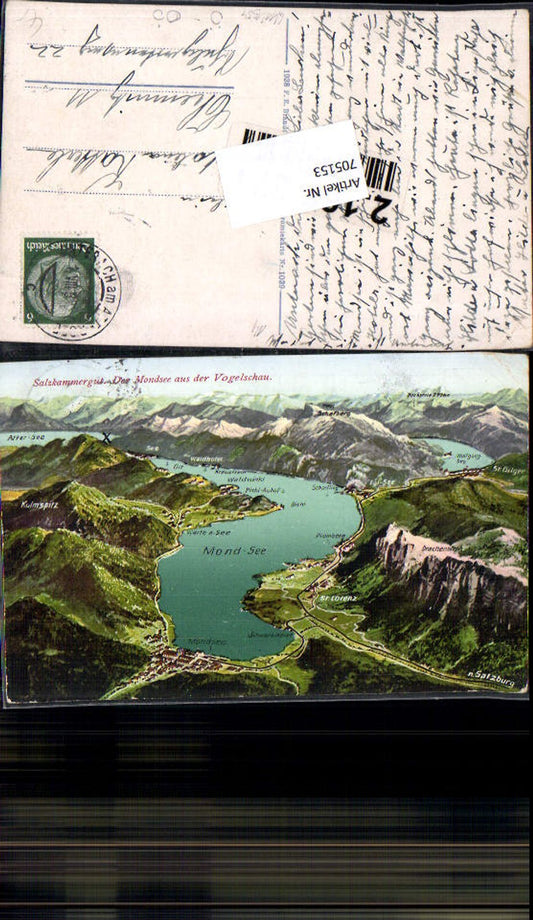705153 Salzkammergut Mondsee a.d. Vogelschau St. Lorenz Bichl Auhof Plomberg Schörfling St. Gilgen