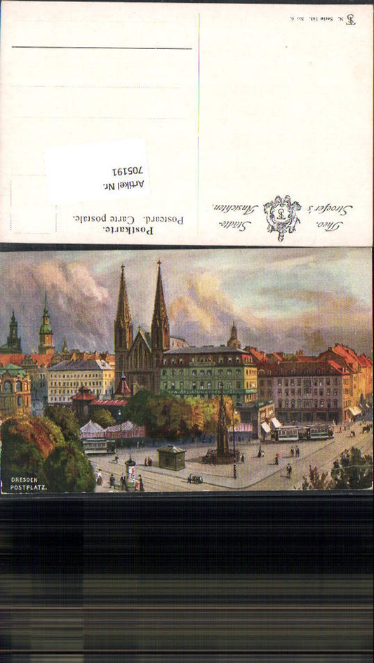 705191 Künstler AK Dresden Postplatz pub Theo Stroefer 743-6