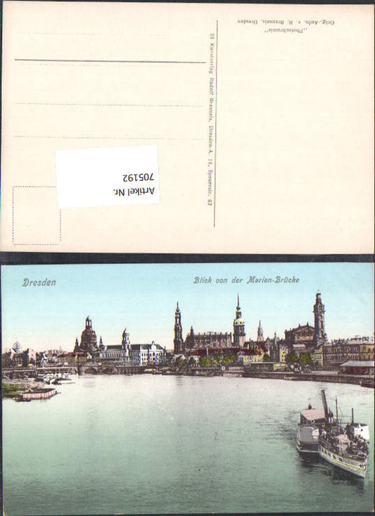 705192 Dresden Marien Brücke Dampfer Blick