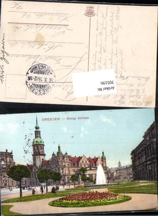 705196 Dresden Schloß Feldpost Limbach Sachsen