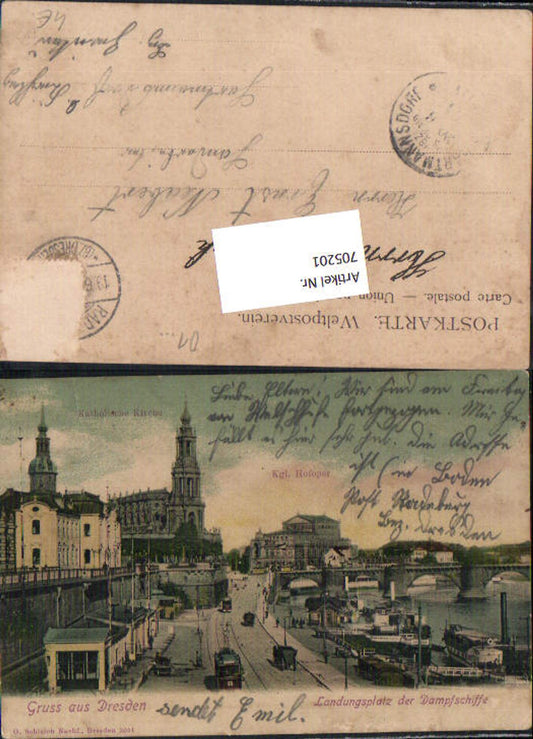 705201 Dresden Landungsplatz Dampfer 1905 pub O. Schleich