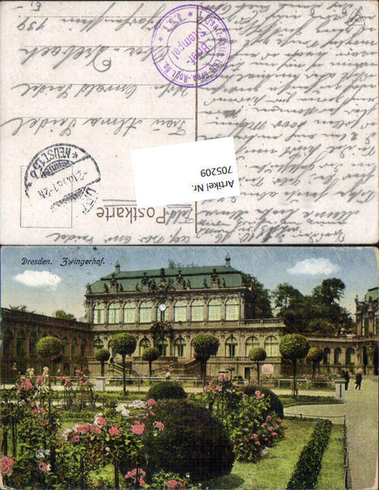 705209 Dresden Zwingerhof Zwinger Feldpost Ober Drebach Leib. Grenadier Reg. 100