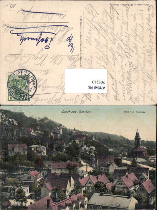 705210 Dresden Loschwitz Burgberg Seilbahn Partie im Ort Weisser Hirsch
